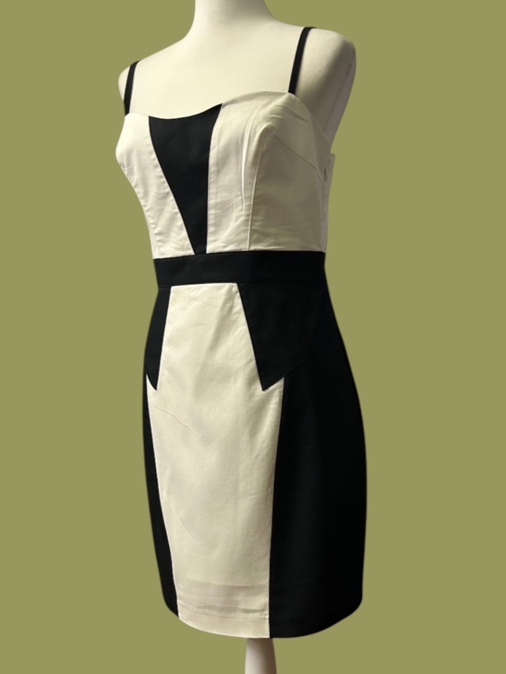 Bebe B&W Dress with Spaghetti Straps